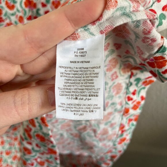 Boden Womens Ditzy Floral Print V Neck Linen Long Sleeve Dress 14L - Picture 10 of 12